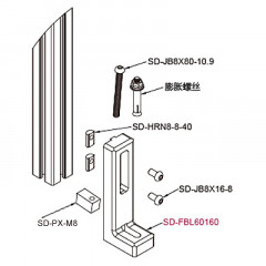 L型可调节地脚角件 SD-FBL60160